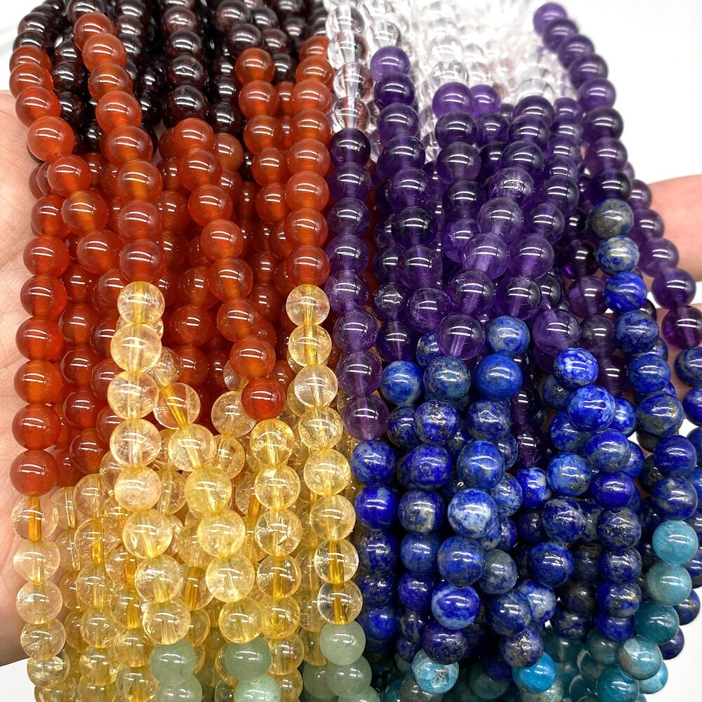 1507 ABCGEMS Eight Chakra Beads- Unlock Your 8th- Soul Star Chakra Clarity
